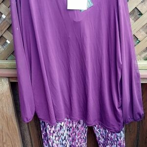 Antthony Originals 2 piece, Mesh Knit long sleeve blouse and pants set. Size 2XT